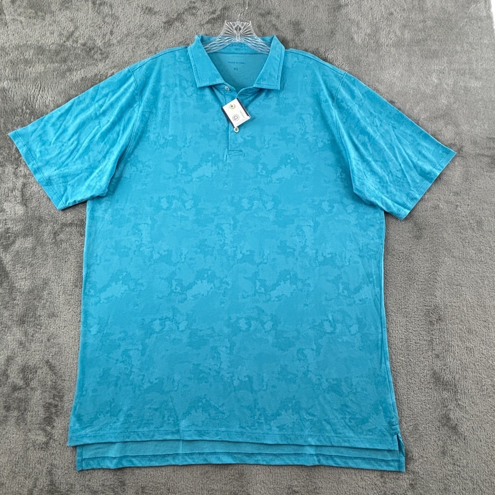 B Draddy Gil Polo Tidal Blue Mens XL Tie Dye Pima Cotton Short‎ Sleeve Shirt